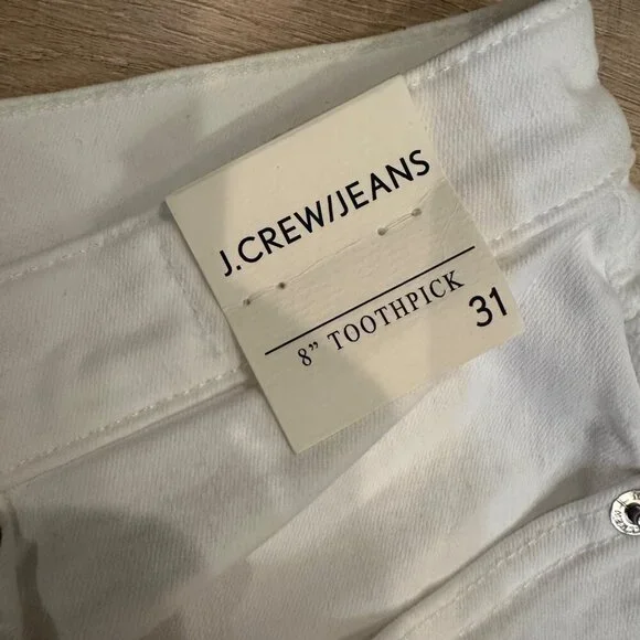 J CREW WOMENS JEANS SIZE 31 8" TOOTHPICK WHITE NEW - Picture 6 of 11
